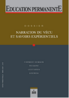 Narration du vécu et savoirs expérientiels - A S I H V I F