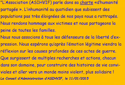 Déclaration du CA - le 11.01.2015 - A S I H V I F